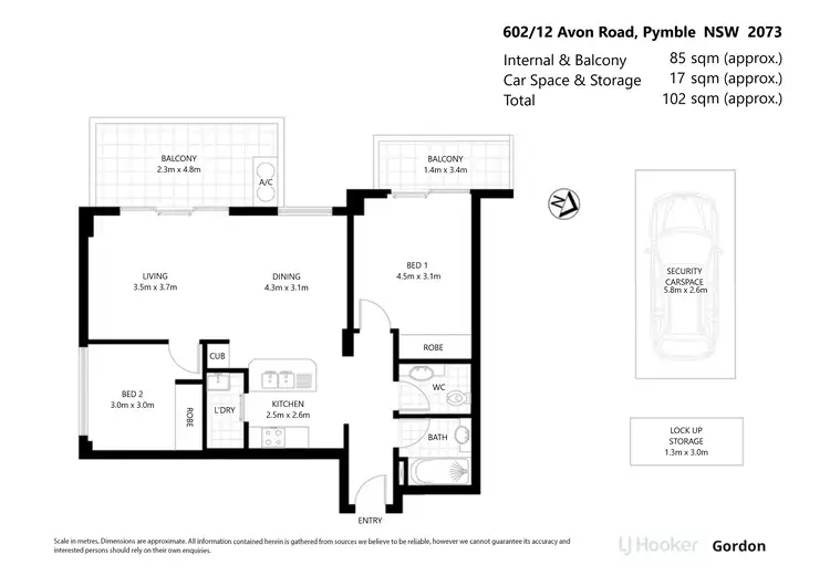 Floorplan of Homely apartment listing, 602/12 Avon Rd, Pymble NSW 2073