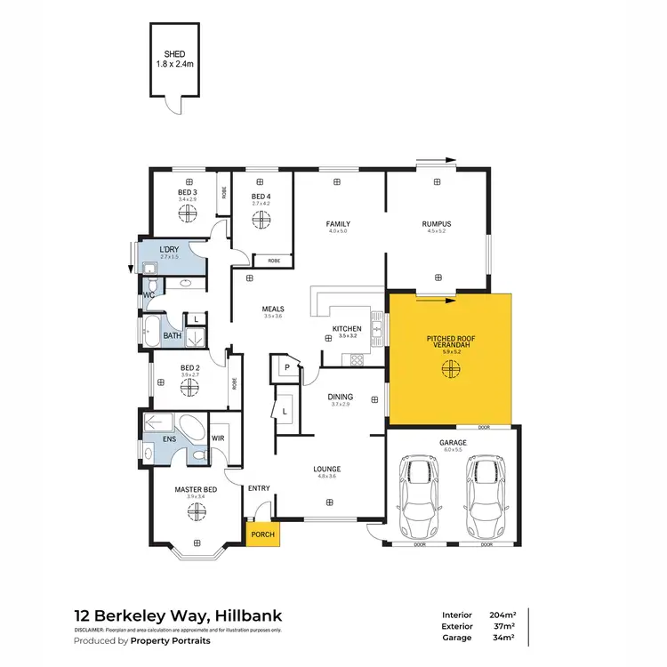 Floorplan of Homely house listing, 12 Berkeley Way, Hillbank SA 5112