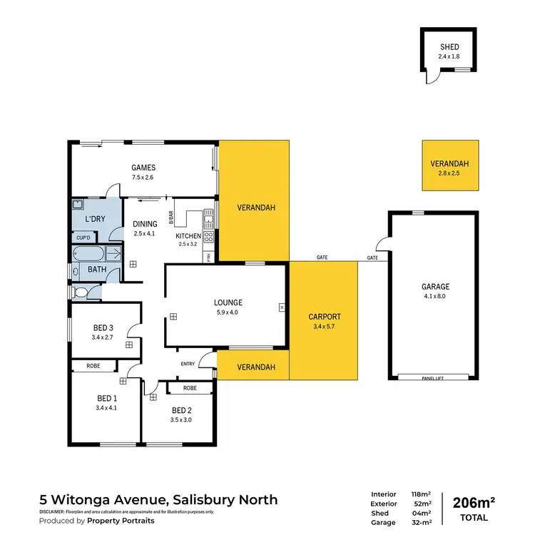 Floorplan of Homely house listing, 5 Witonga Avenue, Salisbury North SA 5108