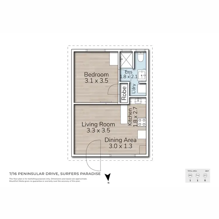 Floorplan of Homely unit listing, 7/16 Peninsular Drive, Surfers Paradise QLD 4217