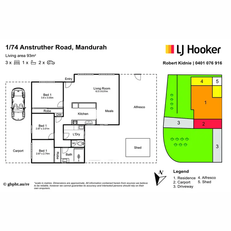Floorplan of Homely unit listing, 1/74 Anstruther Road, Mandurah WA 6210