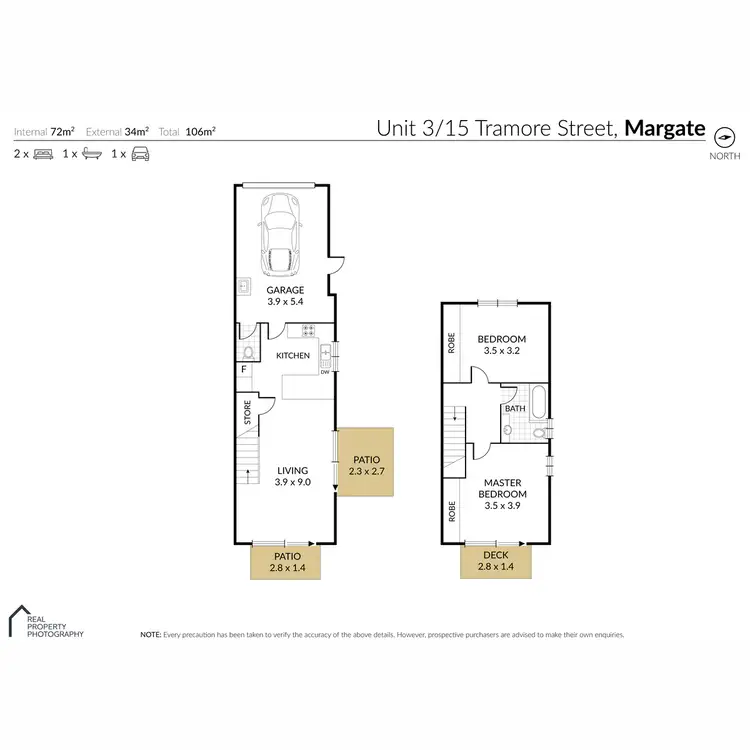 Floorplan of Homely townhouse listing, 3/15 Tramore Street, Margate QLD 4019