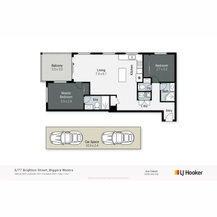 Floorplan of Homely apartment listing, 6/77 Brighton Street, Biggera Waters QLD 4216