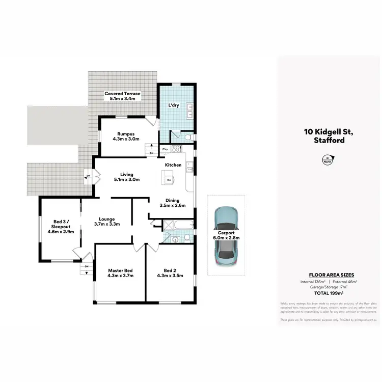 Floorplan of Homely house listing, 10 Kidgell Street, Stafford QLD 4053