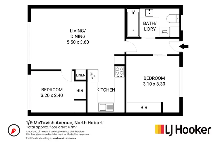 Floorplan of Homely unit listing, Unit 1/9 McTavish Avenue, North Hobart TAS 7000