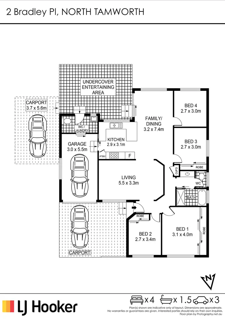 Floorplan of Homely house listing, 2 Bradley Place, North Tamworth NSW 2340