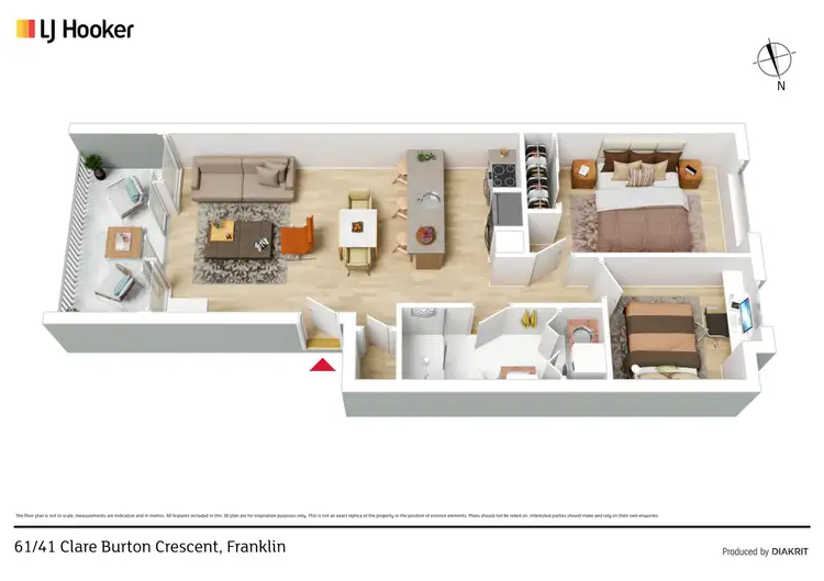 Floorplan of Homely unit listing, 61/41 Clare Burton Crescent, Franklin ACT 2913