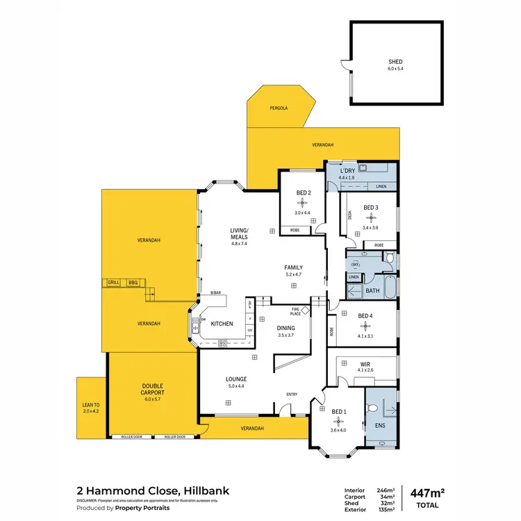 Floorplan of Homely house listing, 2 Hammond Close, Hillbank SA 5112