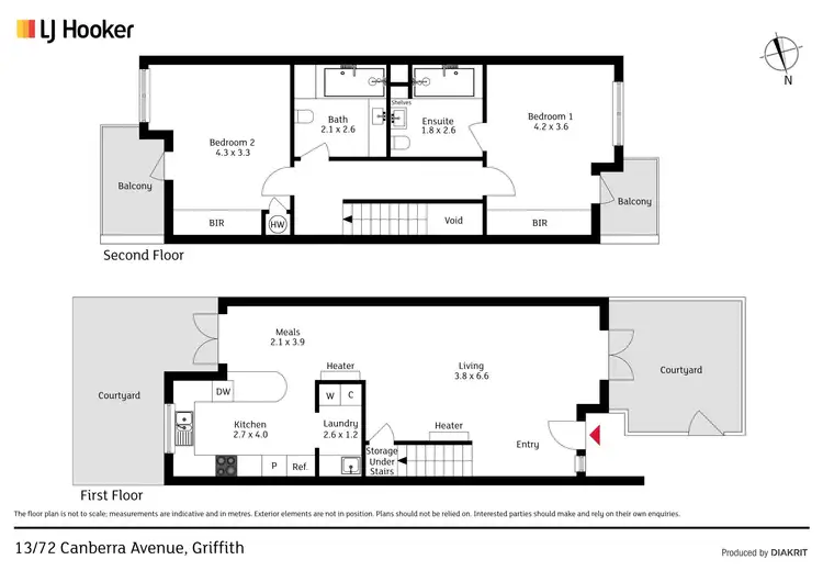 Floorplan of Homely townhouse listing, 13/72 Canberra Avenue, Griffith ACT 2603
