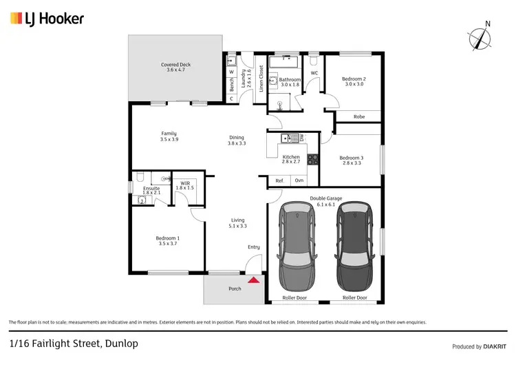 Floorplan of Homely townhouse listing, 1/16 Fairlight Street, Dunlop ACT 2615