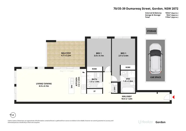 Floorplan of Homely apartment listing, 70/35-39 Dumaresq Street, Gordon NSW 2072