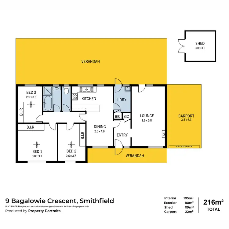 Floorplan of Homely house listing, 9 Bagalowie Crescent, Smithfield SA 5114