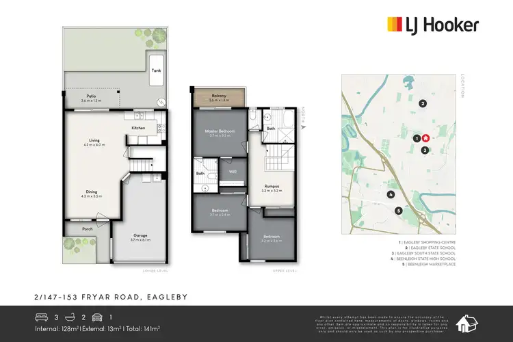 Floorplan of Homely townhouse listing, 2/147-153 Fryar Road, Eagleby QLD 4207