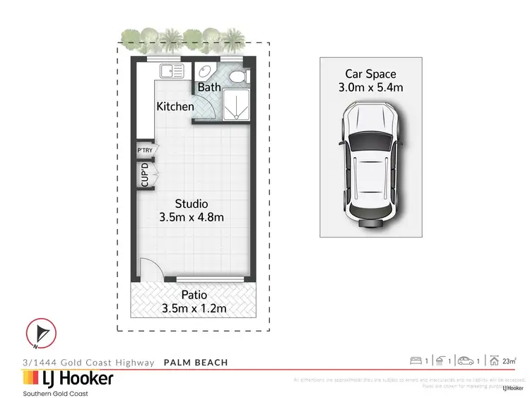 Floorplan of Homely unit listing, 3/1444 Gold Coast Highway, Palm Beach QLD 4221