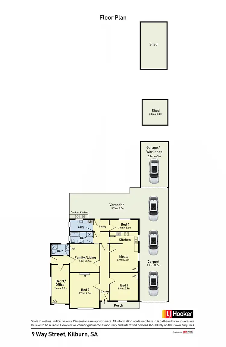Floorplan of Homely house listing, 9 Way Street, Kilburn SA 5084