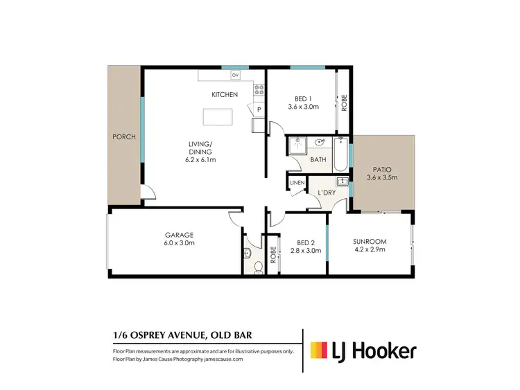 Floorplan of Homely semi-detached listing, 1/6 Osprey Avenue, Old Bar NSW 2430