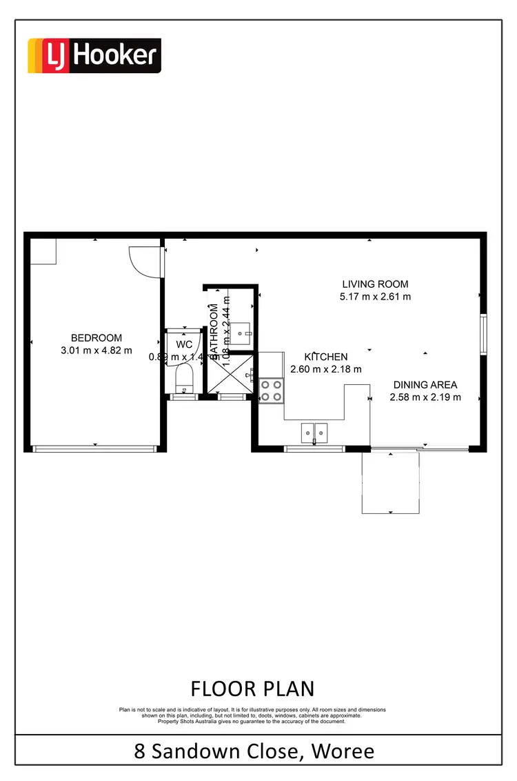 Floorplan of Homely unit listing, 1/8 Sandown Close, Woree QLD 4868