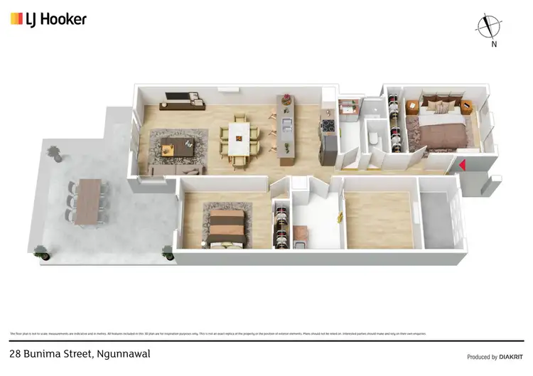Floorplan of Homely semi-detached listing, 28 Bunima Crescent, Ngunnawal ACT 2913