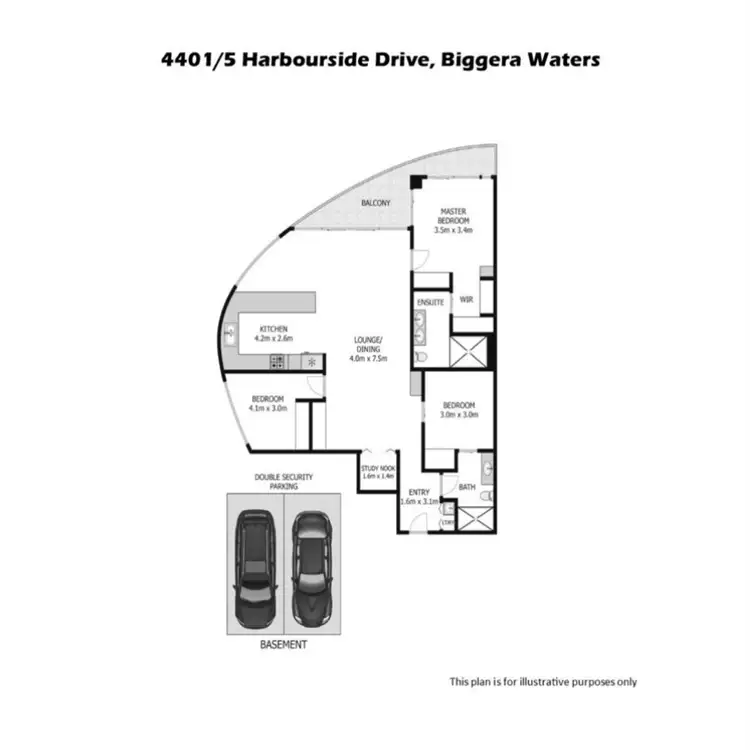 Floorplan of Homely apartment listing, 4401/5 Harbour Side Court, Biggera Waters QLD 4216