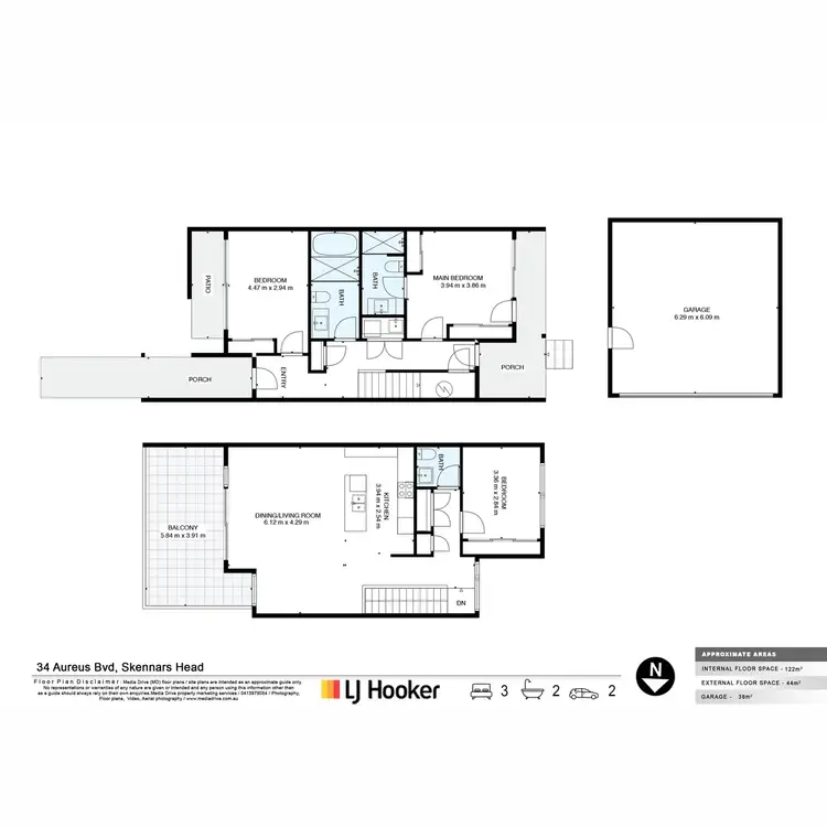 Floorplan of Homely townhouse listing, 34 Aureus Boulevard, Skennars Head NSW 2478