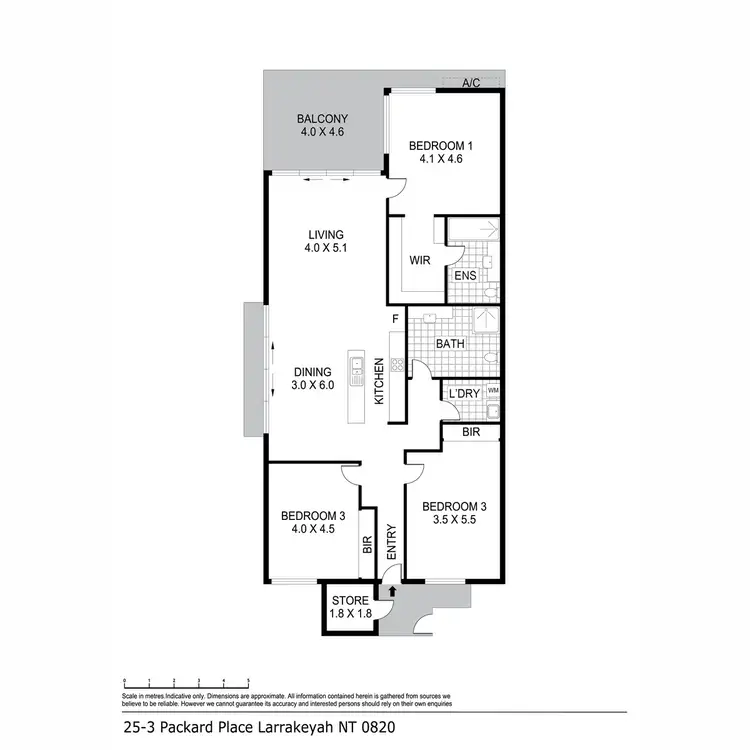 Floorplan of Homely apartment listing, 25/3 packard Place, Darwin City NT 800