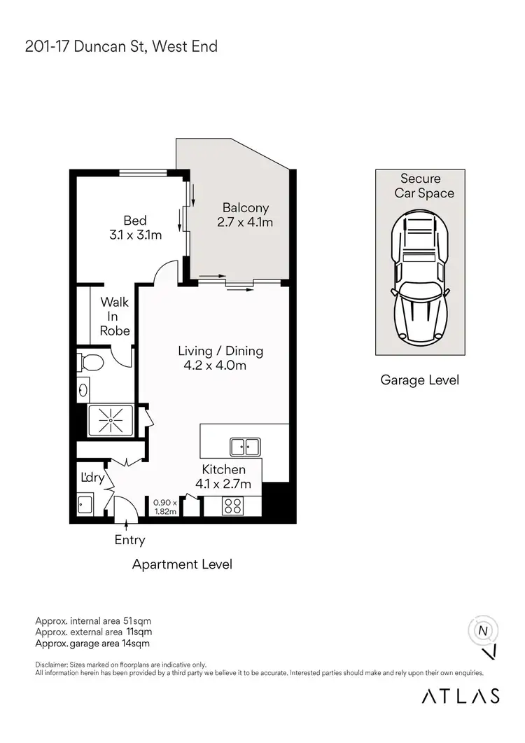 Floorplan of Homely apartment listing, 201/17 Duncan Street, West End QLD 4101