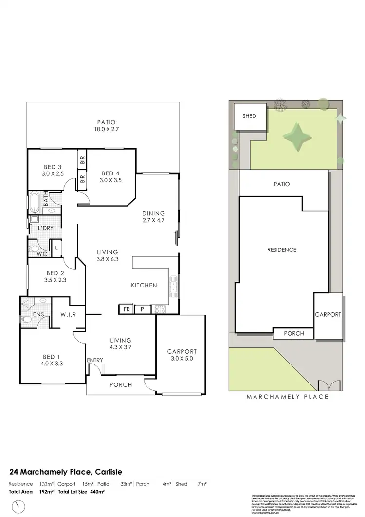 Floorplan of Homely house listing, 24 Marchamley Place, Carlisle WA 6101