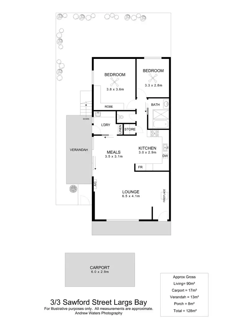 Floorplan of Homely unit listing, 3/3 Sawford Street, Largs Bay SA 5016