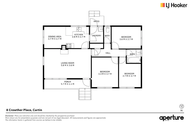 Floorplan of Homely house listing, 8 Crowther Place, Curtin ACT 2605