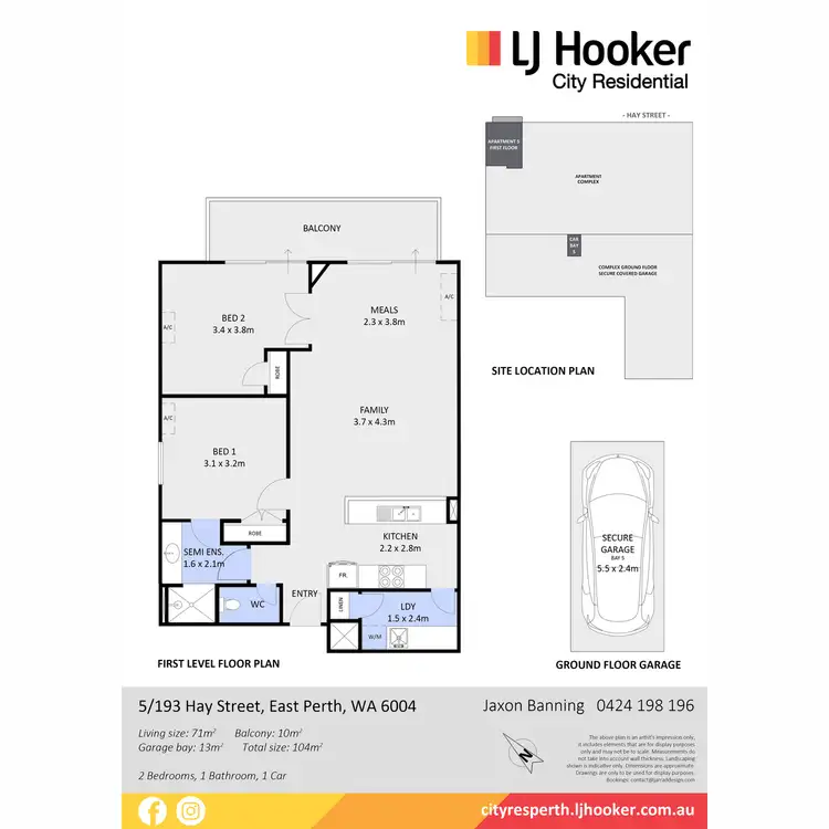 Floorplan of Homely apartment listing, 5/193 Hay Street, East Perth WA 6004