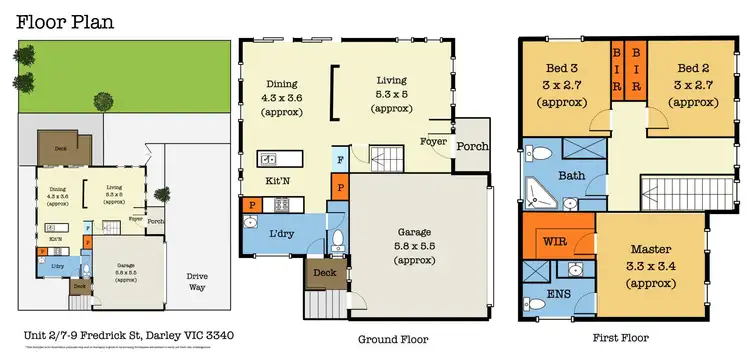 Floorplan of Homely townhouse listing, 2/7-9 Fredrick Street, Darley VIC 3340