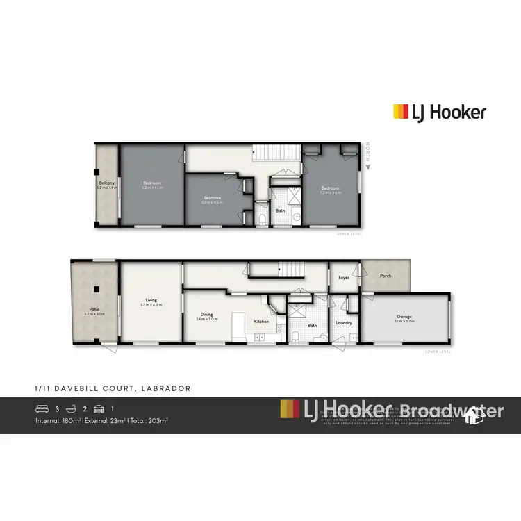 Floorplan of Homely semi-detached listing, 1/11 Davebill Court, Labrador QLD 4215