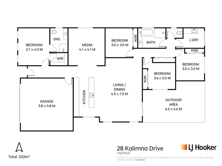 Floorplan of Homely house listing, 28 Kalimna Drive, Highfields QLD 4352