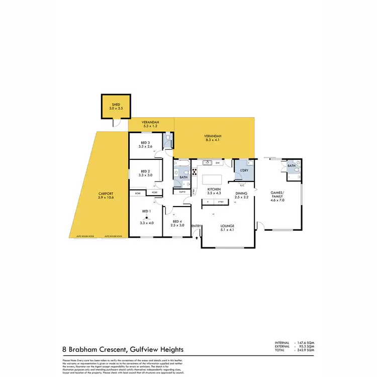 Floorplan of Homely house listing, 8 Brabham Crescent, Gulfview Heights SA 5096