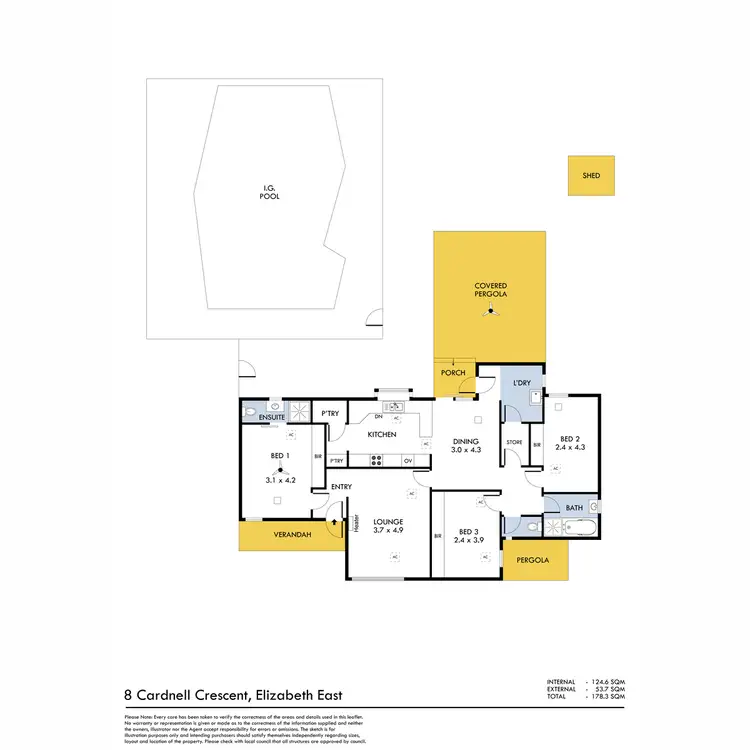 Floorplan of Homely house listing, 8 Cardnell Crescent, Elizabeth East SA 5112
