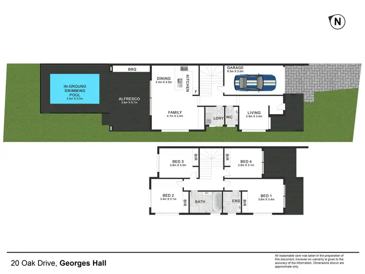 Floorplan of Homely semi-detached listing, 20 Oak Drive, Georges Hall NSW 2198