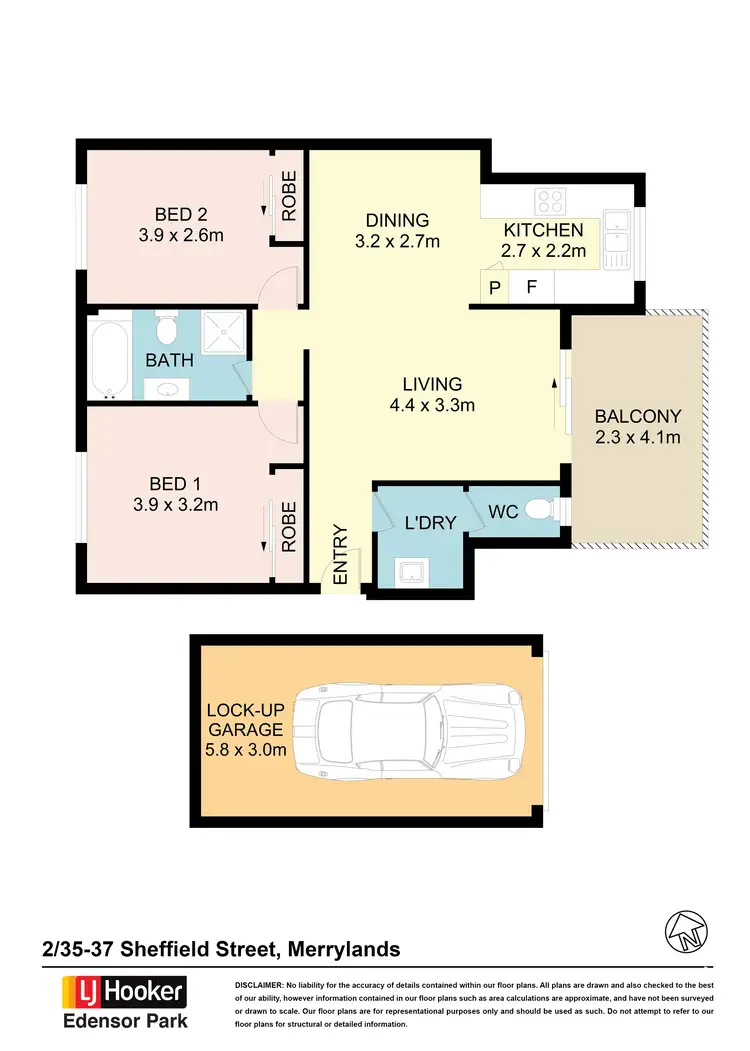Floorplan of Homely unit listing, Unit 2/35-37 Sheffield Street, Merrylands NSW 2160