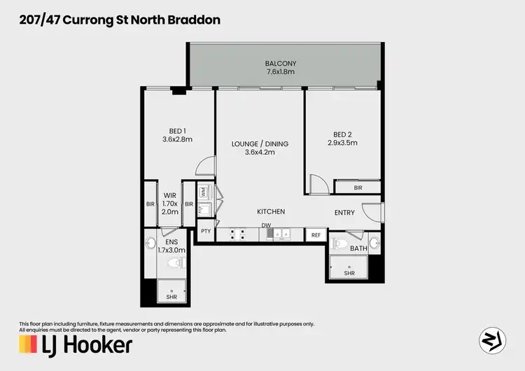 Floorplan of Homely unit listing, 207/47 Currong Street North, Braddon ACT 2612