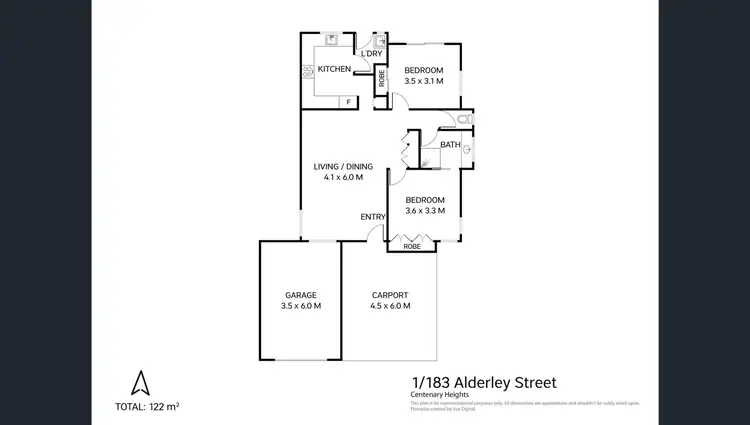 Floorplan of Homely unit listing, 1/183 Alderley Street, Centenary Heights QLD 4350