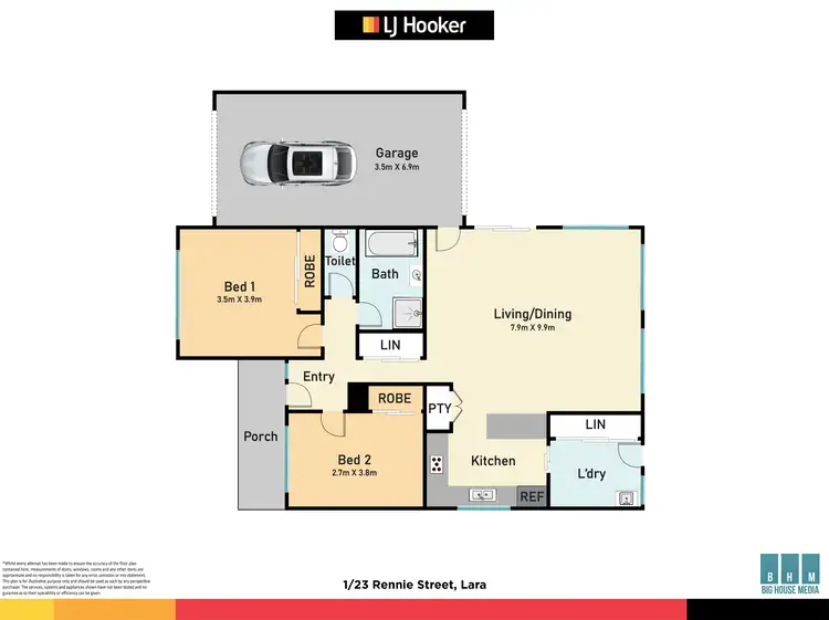 Floorplan of Homely unit listing, Unit 1/23 RENNIE STREET, Lara VIC 3212