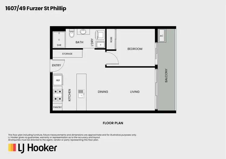 Floorplan of Homely unit listing, 1607/49 Furzer Street, Phillip ACT 2606