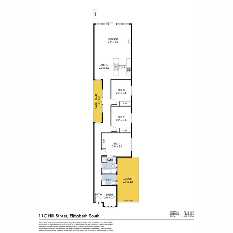 Floorplan of Homely house listing, 11C Hill Street, Elizabeth South SA 5112