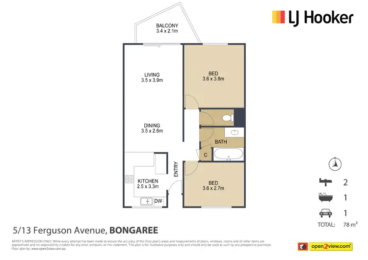 Floorplan of Homely unit listing, 5/13-15 Ferguson Avenue, Bongaree QLD 4507