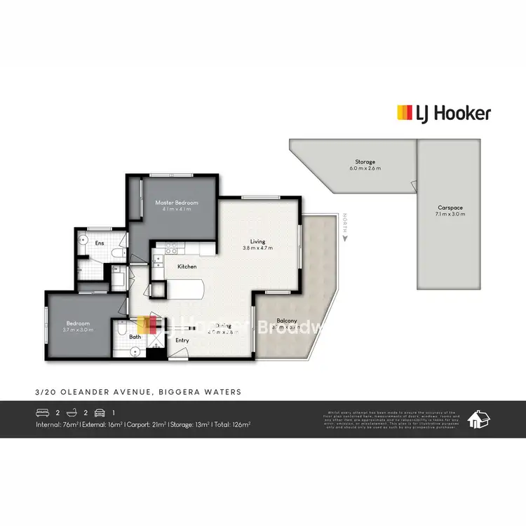 Floorplan of Homely apartment listing, 3/20 Oleander Avenue, Biggera Waters QLD 4216