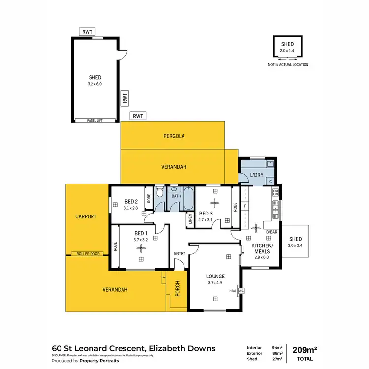 Floorplan of Homely house listing, 60 St Leonard Crescent, Elizabeth Downs SA 5113