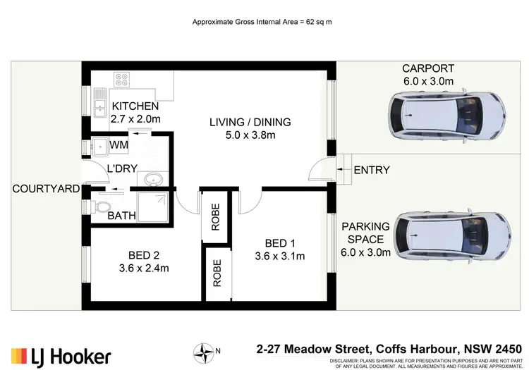 Floorplan of Homely villa listing, 2/27 Meadow Street, Coffs Harbour NSW 2450