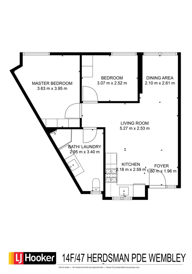 Floorplan of Homely apartment listing, 14F/47 Herdsman Parade, Wembley WA 6014