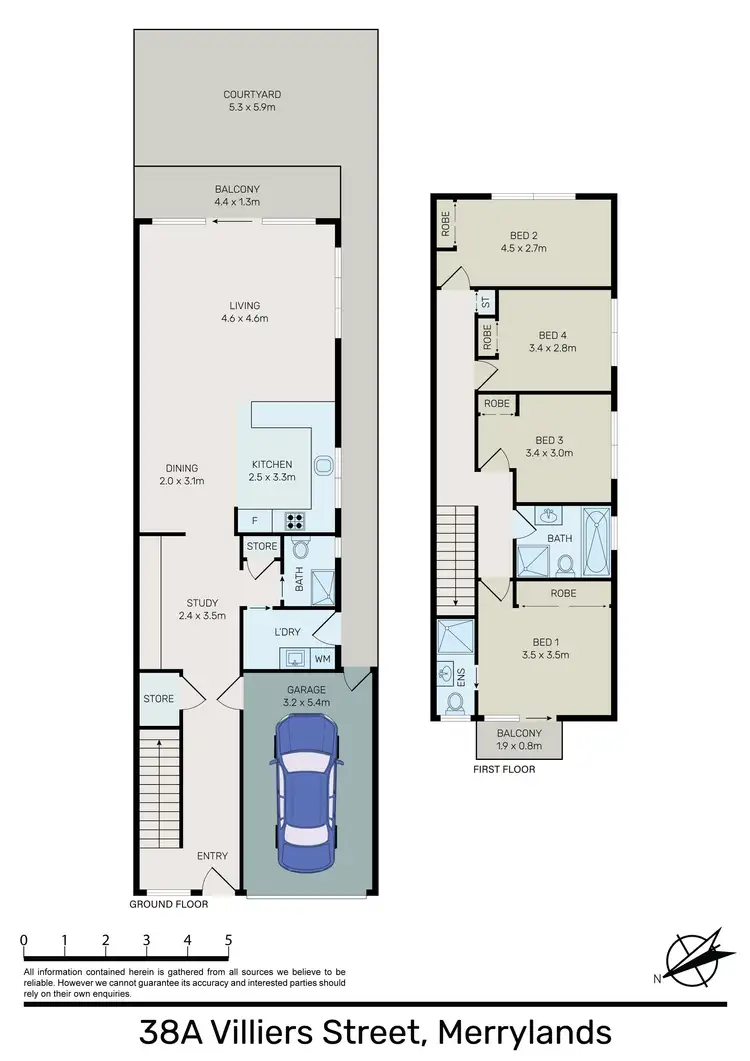 Floorplan of Homely semi-detached listing, 38A Villiers Street, Merrylands NSW 2160