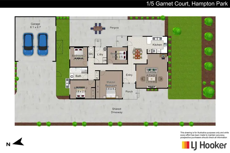 Floorplan of Homely unit listing, 5 Garnet Court, Hampton Park VIC 3976