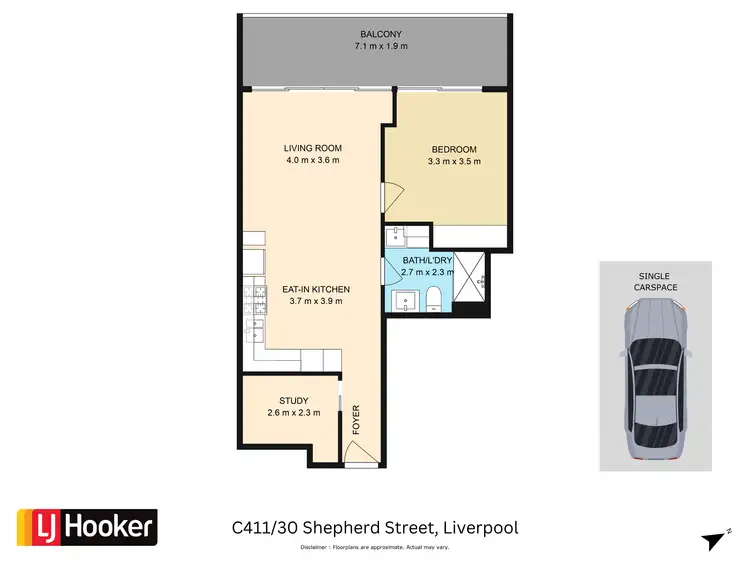 Floorplan of Homely apartment listing, C411/30 Shepherd Street, Liverpool NSW 2170